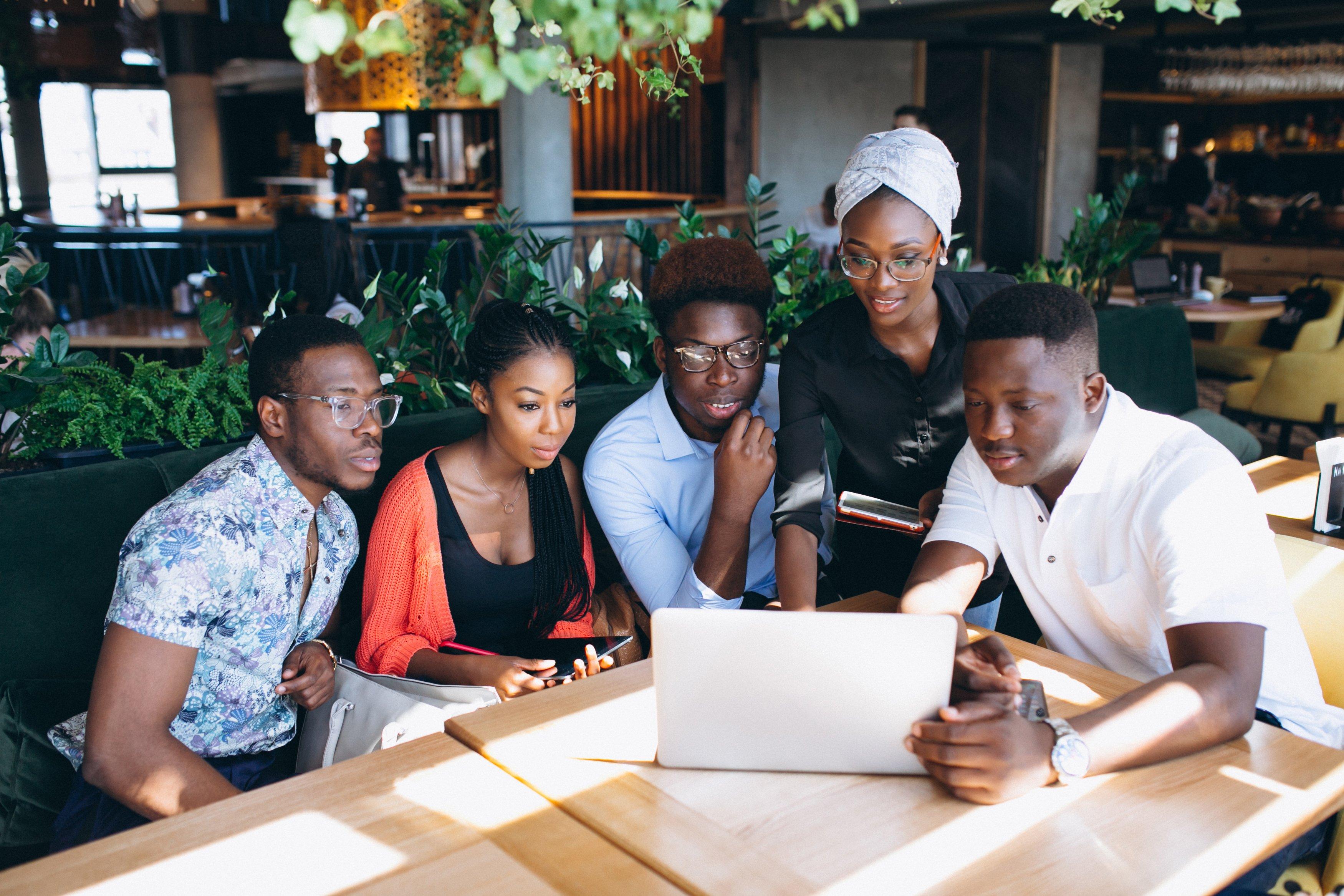 Team collaboration in modern office